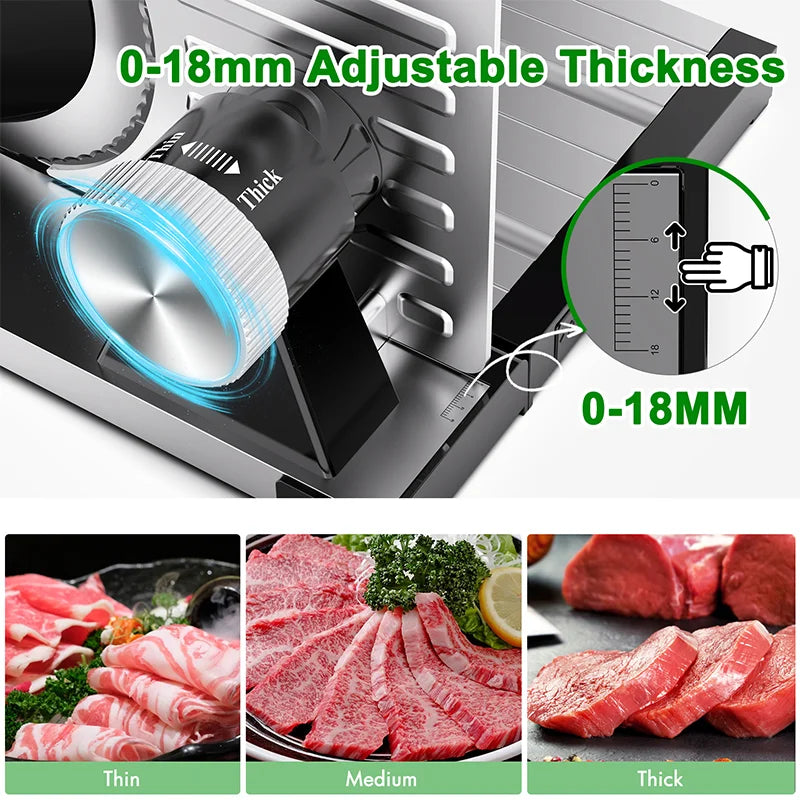 Home Appliances Meat Slicer with 1 Removable 7.5' Blades Electric Food Slicer for Commercial and Home Use Kitchen Appliances
