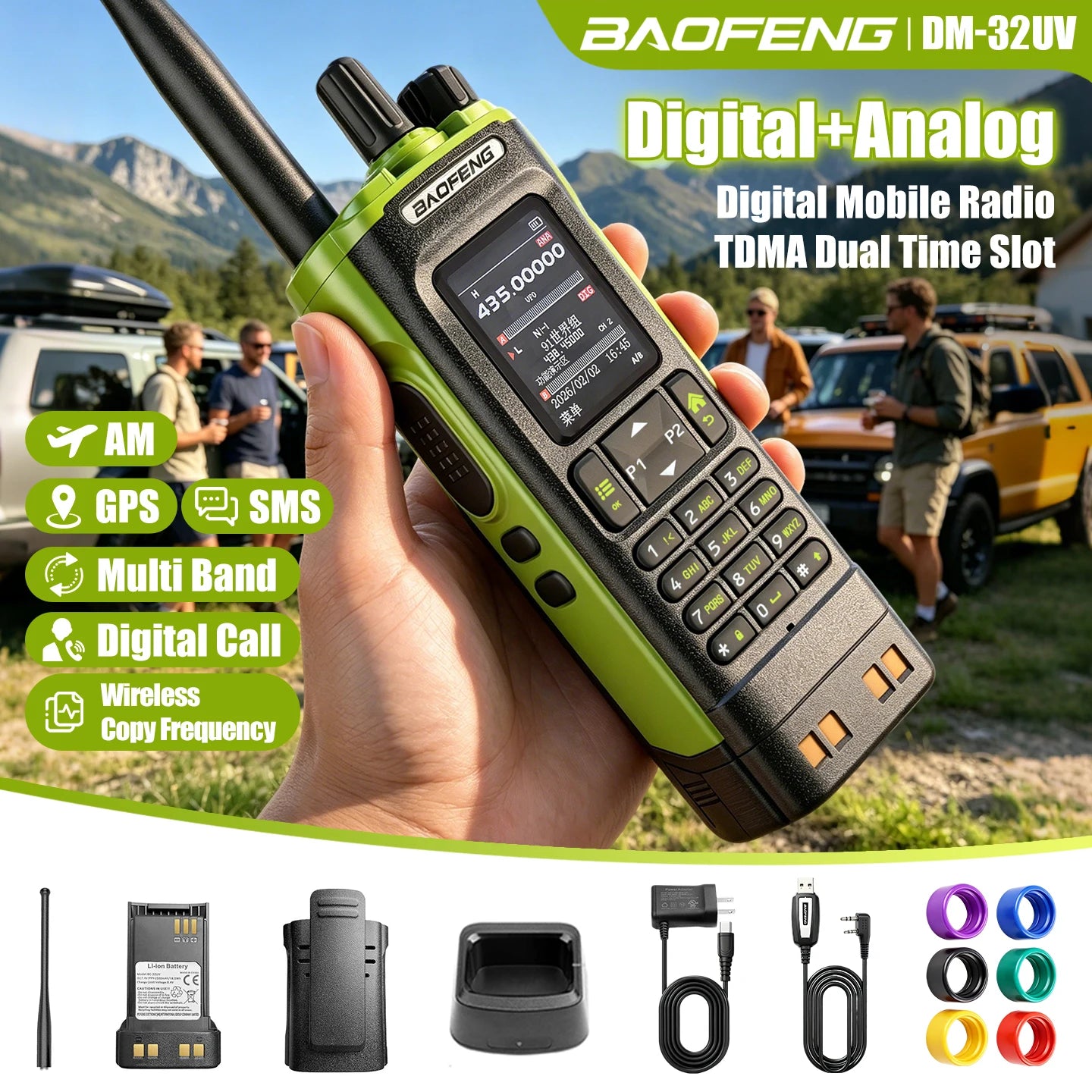 Aofeng's New DM-32UV Digital Walkie-Talkie, High-Power Car-Mounted Self-Driving Civilian Radio, Baofeng Handheld Device