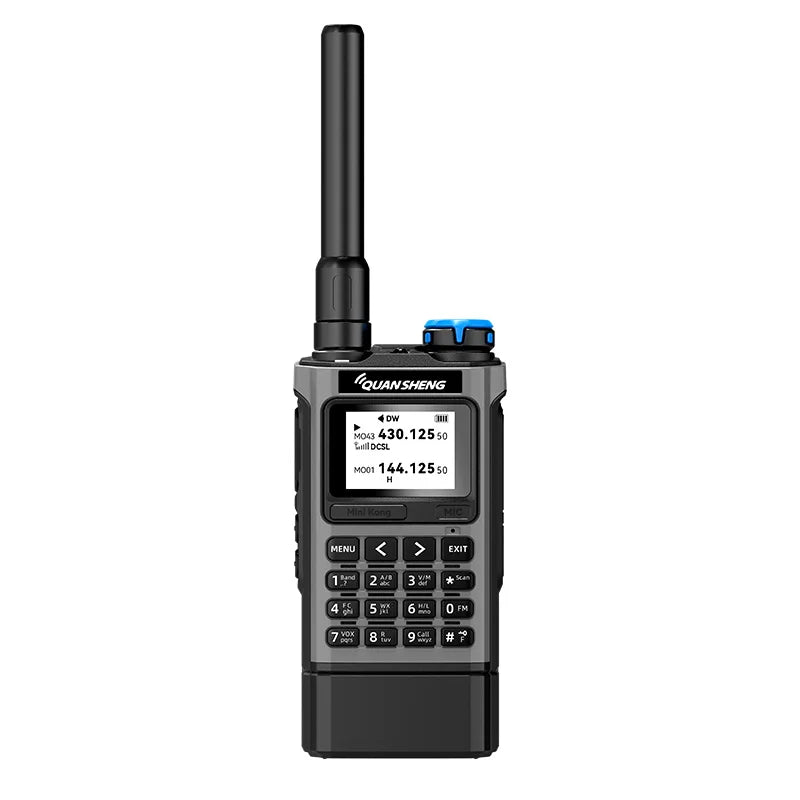 QUANSHENG K1 Multi-Band Walkie Talkie Air Band Aviation Receive Wireless Copy One Key Freq Match Type-C NOAA Two Way Radio