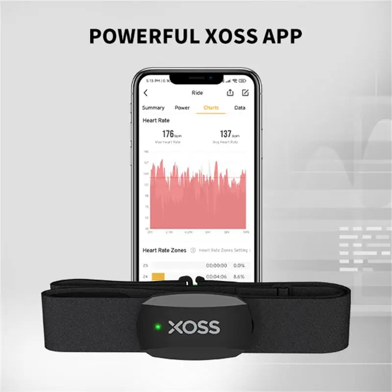 XOSS X2 Chest Strap Heart Sensor HRM Monitor Bluetooth ANT+ Wireless Smart Bicycle Sensor Health Fitness for  Cycling, Running