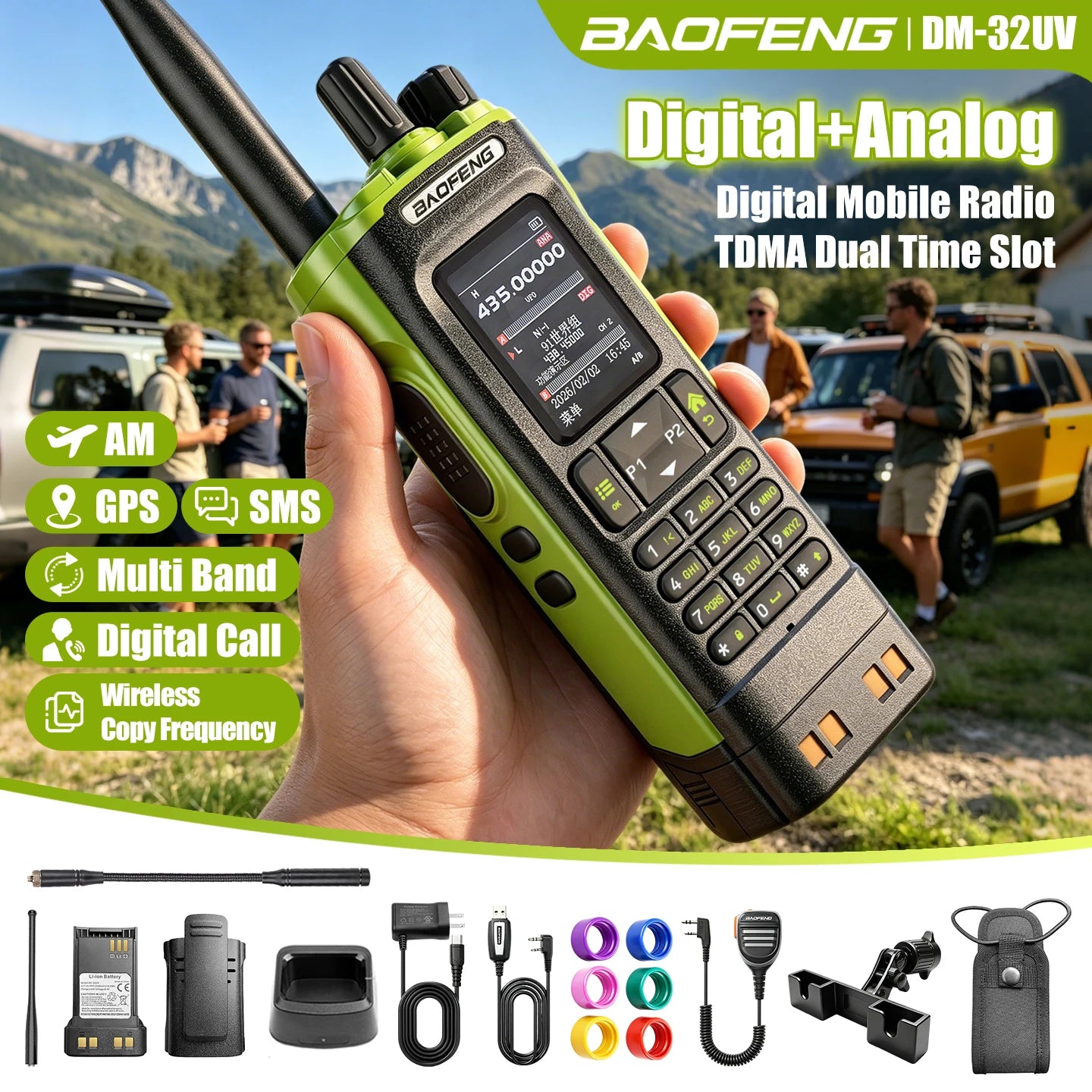 Aofeng's New DM-32UV Digital Walkie-Talkie, High-Power Car-Mounted Self-Driving Civilian Radio, Baofeng Handheld Device