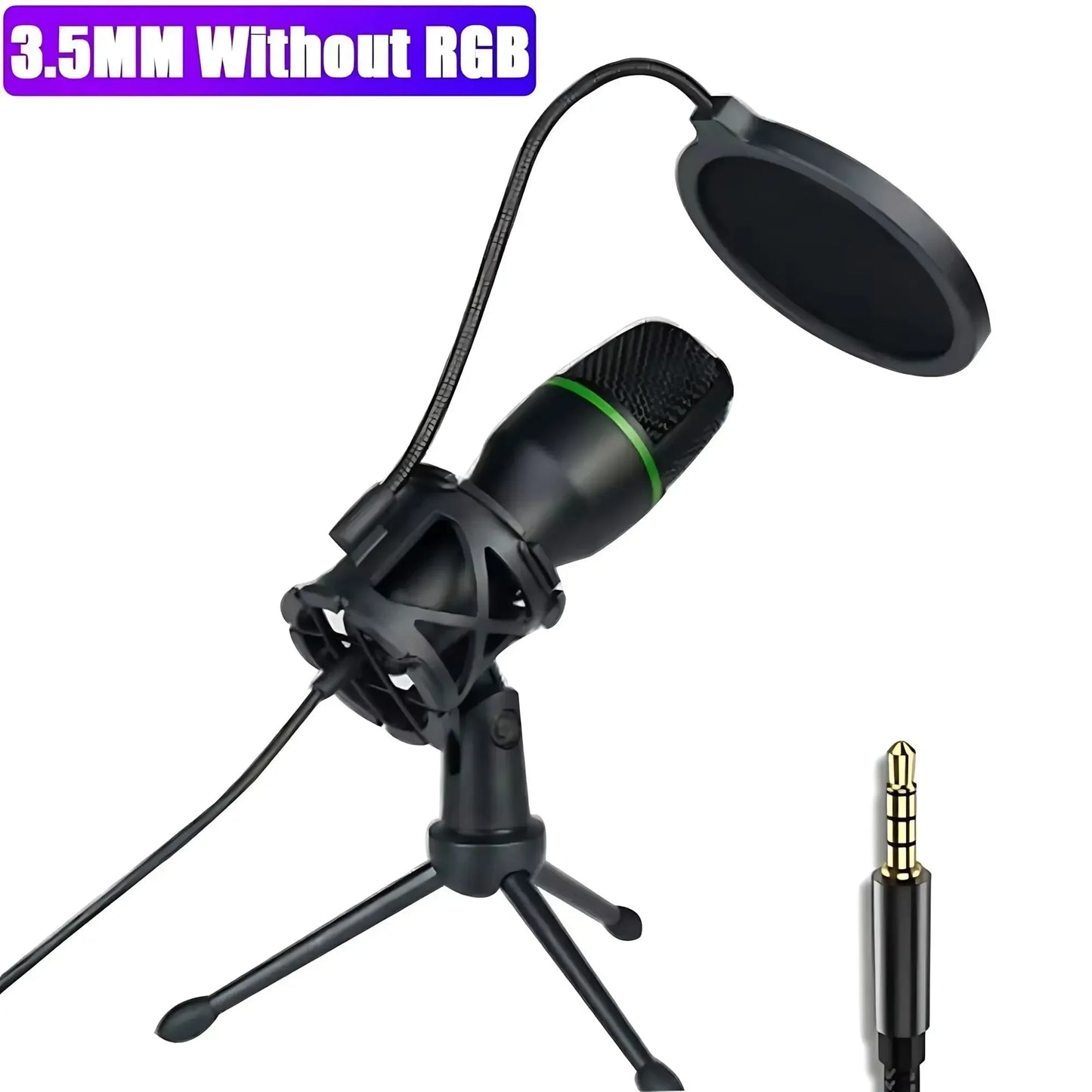 Professional Condenser Microphone Kit with Tripod Stand RGB Lighting Gaming USB Microphone for Streaming YouTube Podcasts Video Studio Recording PC Computer Laptop Mute Button Voice Changer