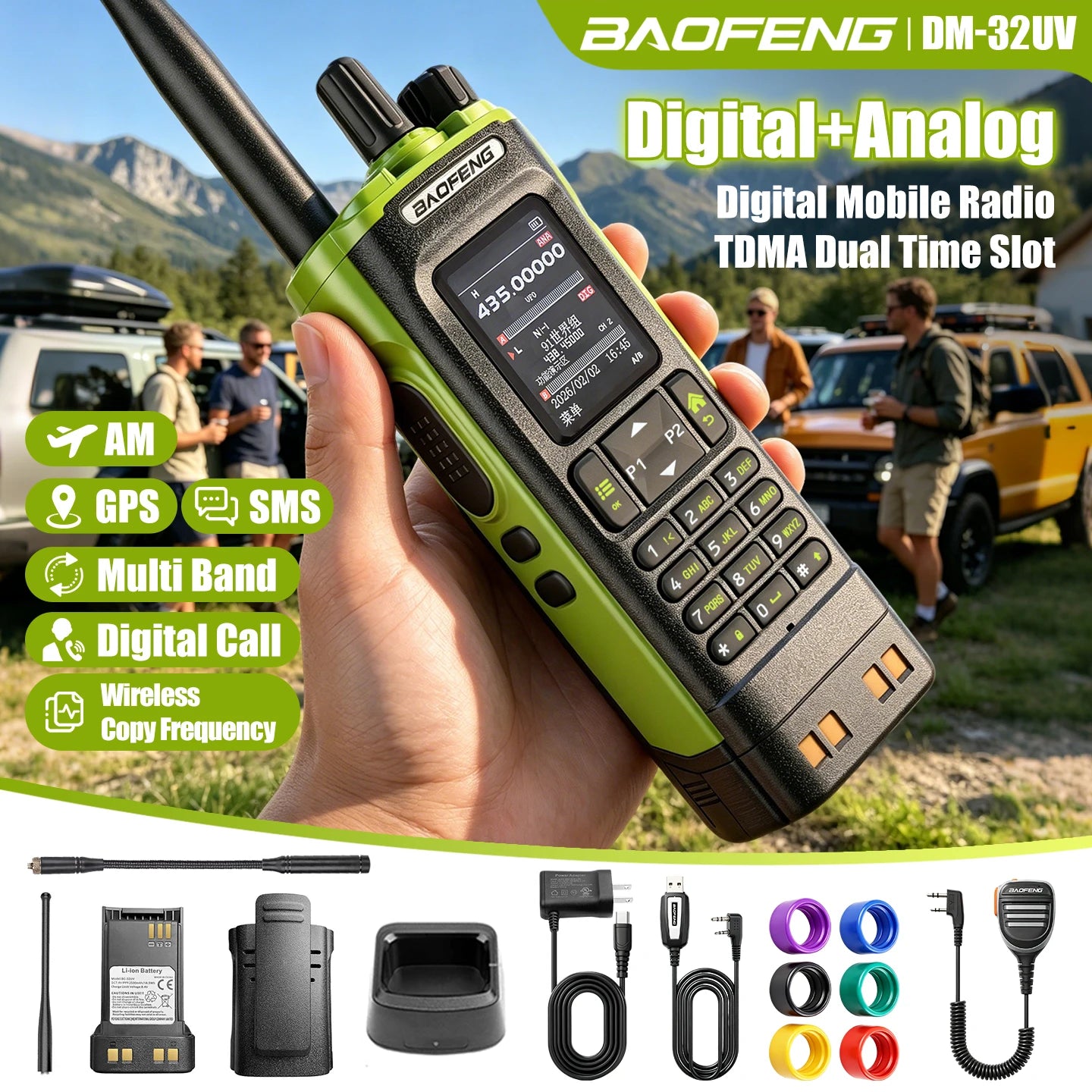 Aofeng's New DM-32UV Digital Walkie-Talkie, High-Power Car-Mounted Self-Driving Civilian Radio, Baofeng Handheld Device