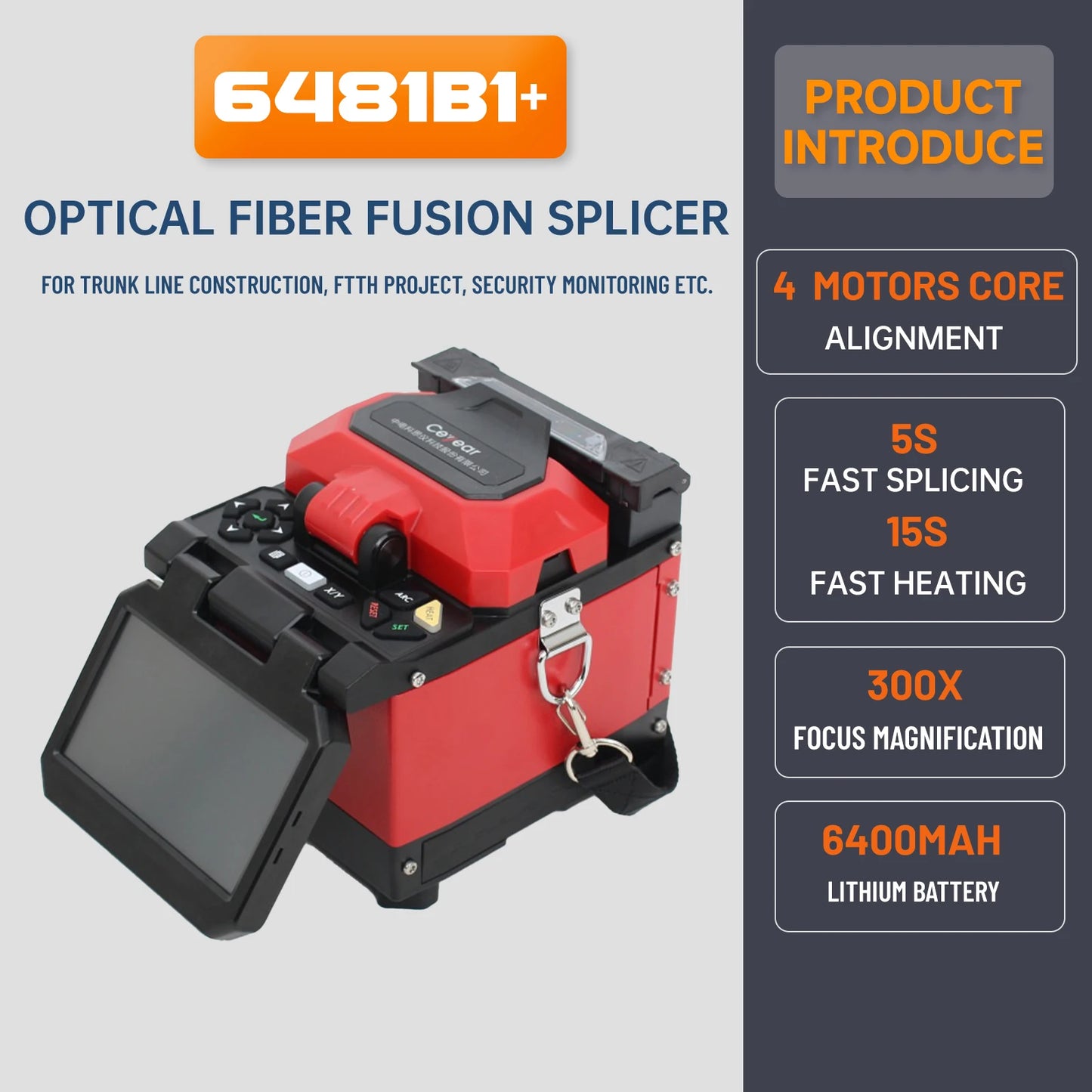Ceyear6481B1+ Fiber Optic Fusion Machine Professional Optical Communication Equipment for Efficient Connectivity