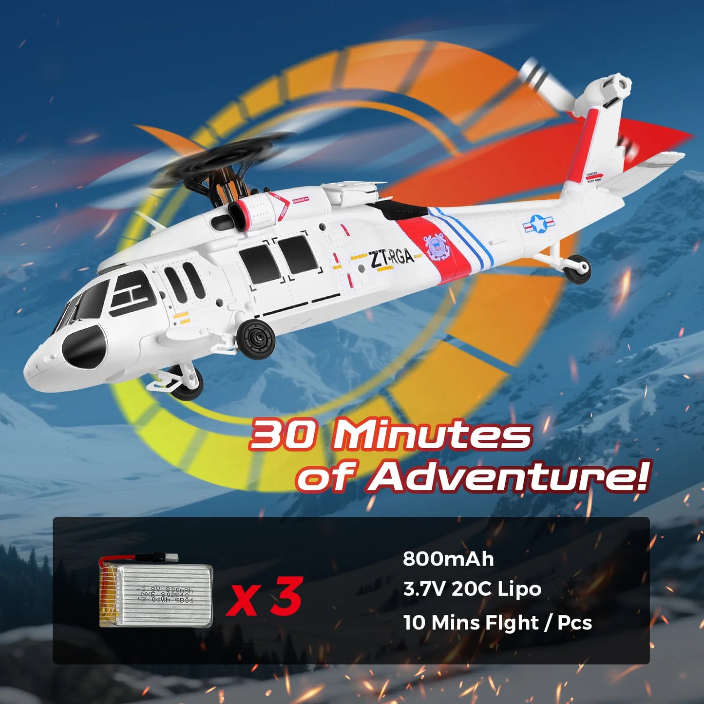 WLtoys K270 Black Hawk UH-60 4CH RC Helicopter; Brushless Motor, 6-Axis Gyro; Optical Flow Altitude Hold; 2.4G Remote Control