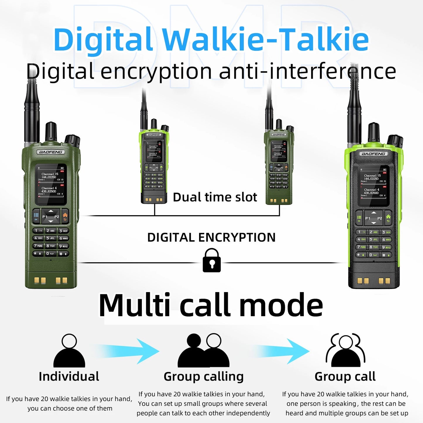 Aofeng's New DM-32UV Digital Walkie-Talkie, High-Power Car-Mounted Self-Driving Civilian Radio, Baofeng Handheld Device
