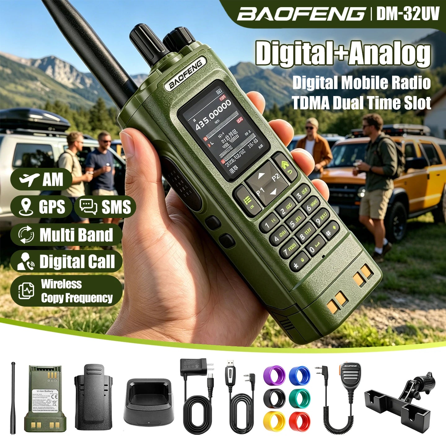 Aofeng's New DM-32UV Digital Walkie-Talkie, High-Power Car-Mounted Self-Driving Civilian Radio, Baofeng Handheld Device
