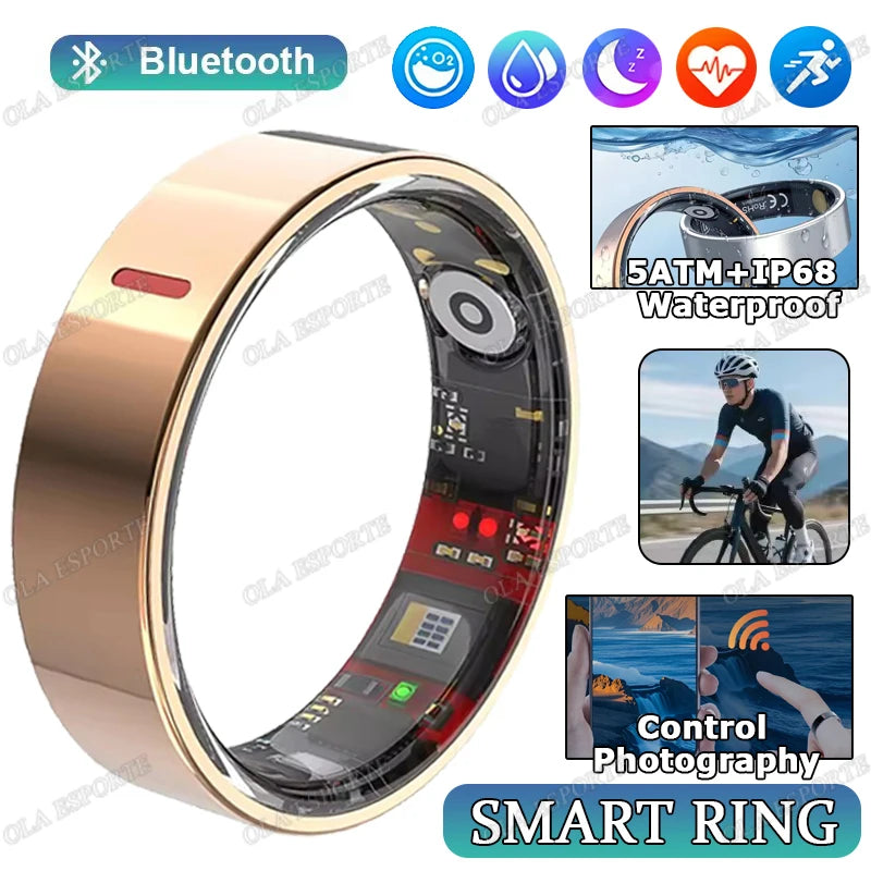 2026 New Health Monitor Smart Ring Outdoor Waterproof Rings Real HRV Monitor Heart Rate Blood Pressure/Oxygen Sports Smart rings
