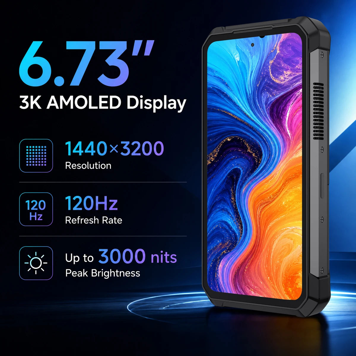 8849 TANK 5 Unihertz 2K Projector Rugged Smartphone eSIM AI Dimensity 9400e 3K AMOLED 17600mAh 220Lumens 18GB+512GB WiFi 7 NFC