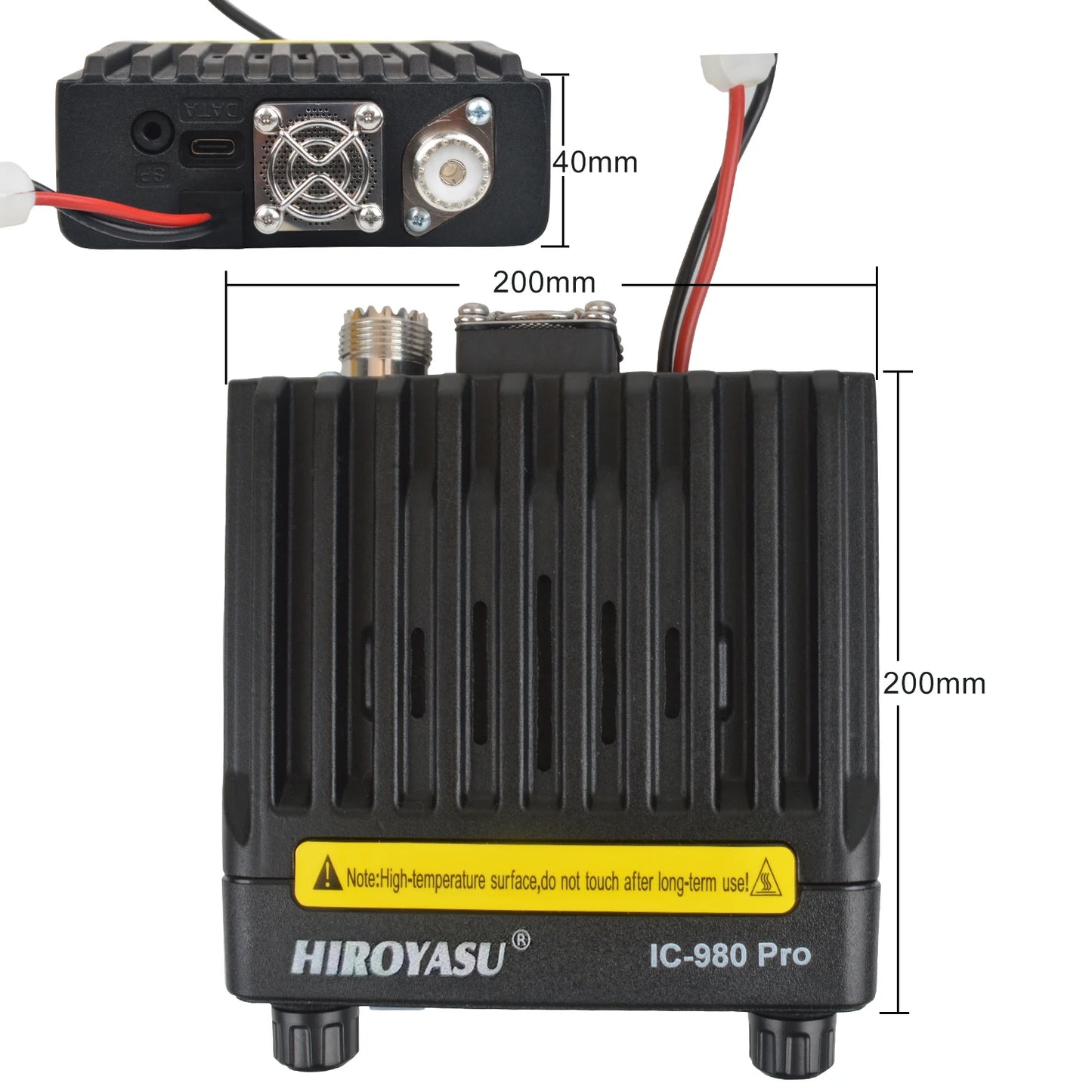 Mobile Radio HIROYASU IC-980Pro Transceiver UHF VHF Dual Band Dual Watch 25W 200Ch Background Noise Reduction Vox FM Walky Talky