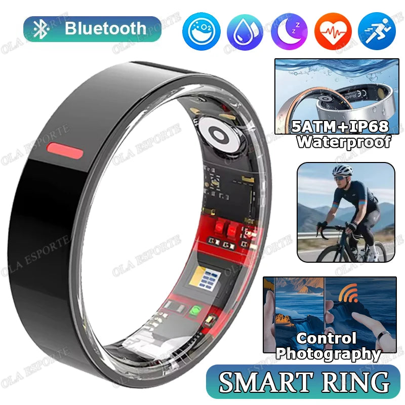 2026 New Health Monitor Smart Ring Outdoor Waterproof Rings Real HRV Monitor Heart Rate Blood Pressure/Oxygen Sports Smart rings