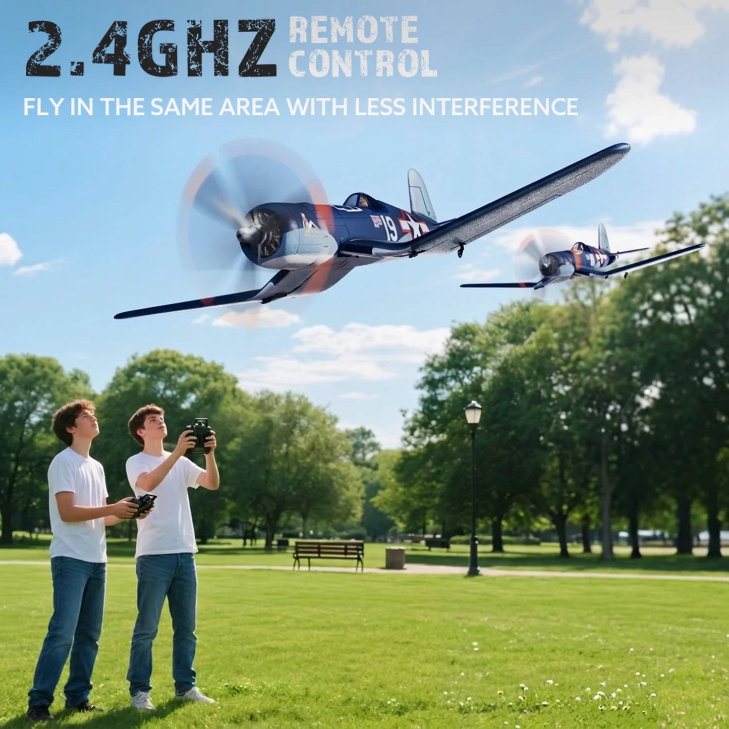 Volantexrc Brushless 500mm F4U Corsair RC Planes for Adults,Upgraded 4-CH RTF RC Plane,One-Key Aerobatic,Ideal for Outdoors Gift