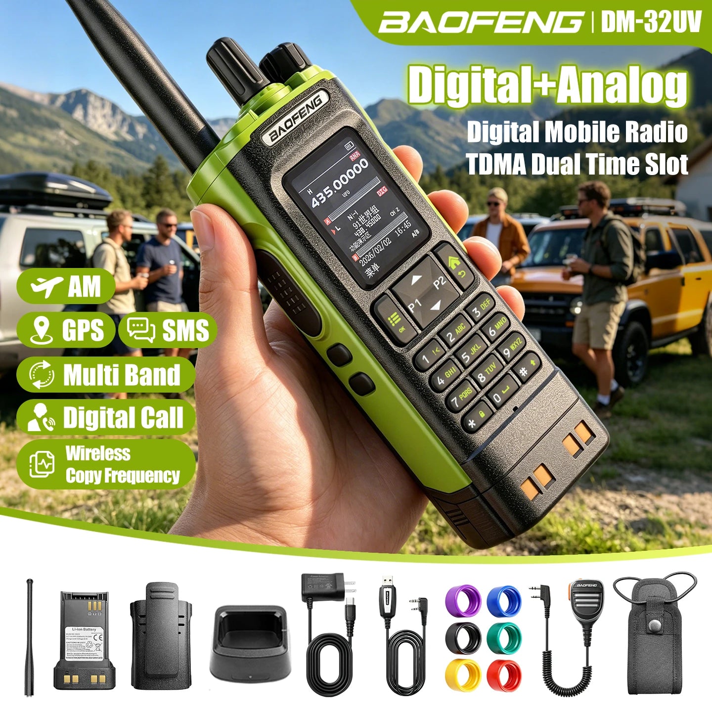 Aofeng's New DM-32UV Digital Walkie-Talkie, High-Power Car-Mounted Self-Driving Civilian Radio, Baofeng Handheld Device