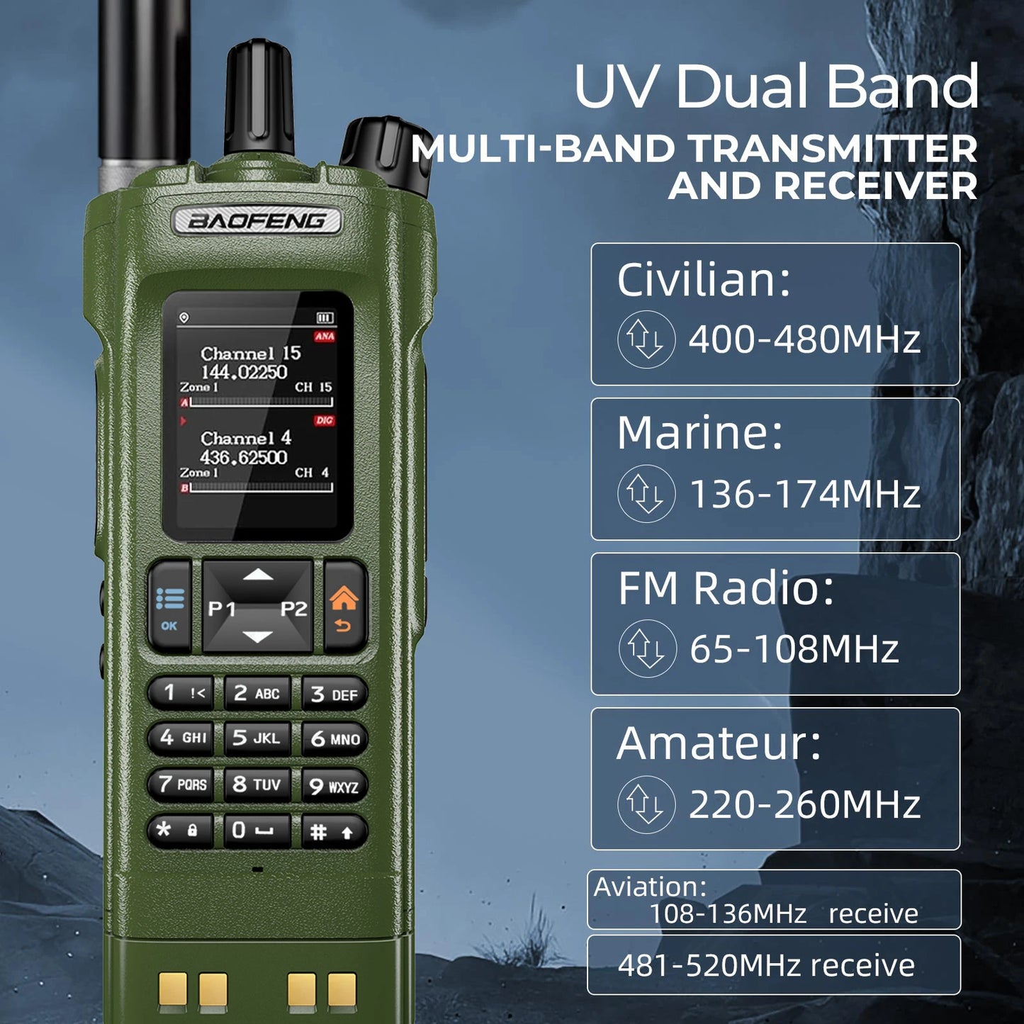 Aofeng's New DM-32UV Digital Walkie-Talkie, High-Power Car-Mounted Self-Driving Civilian Radio, Baofeng Handheld Device