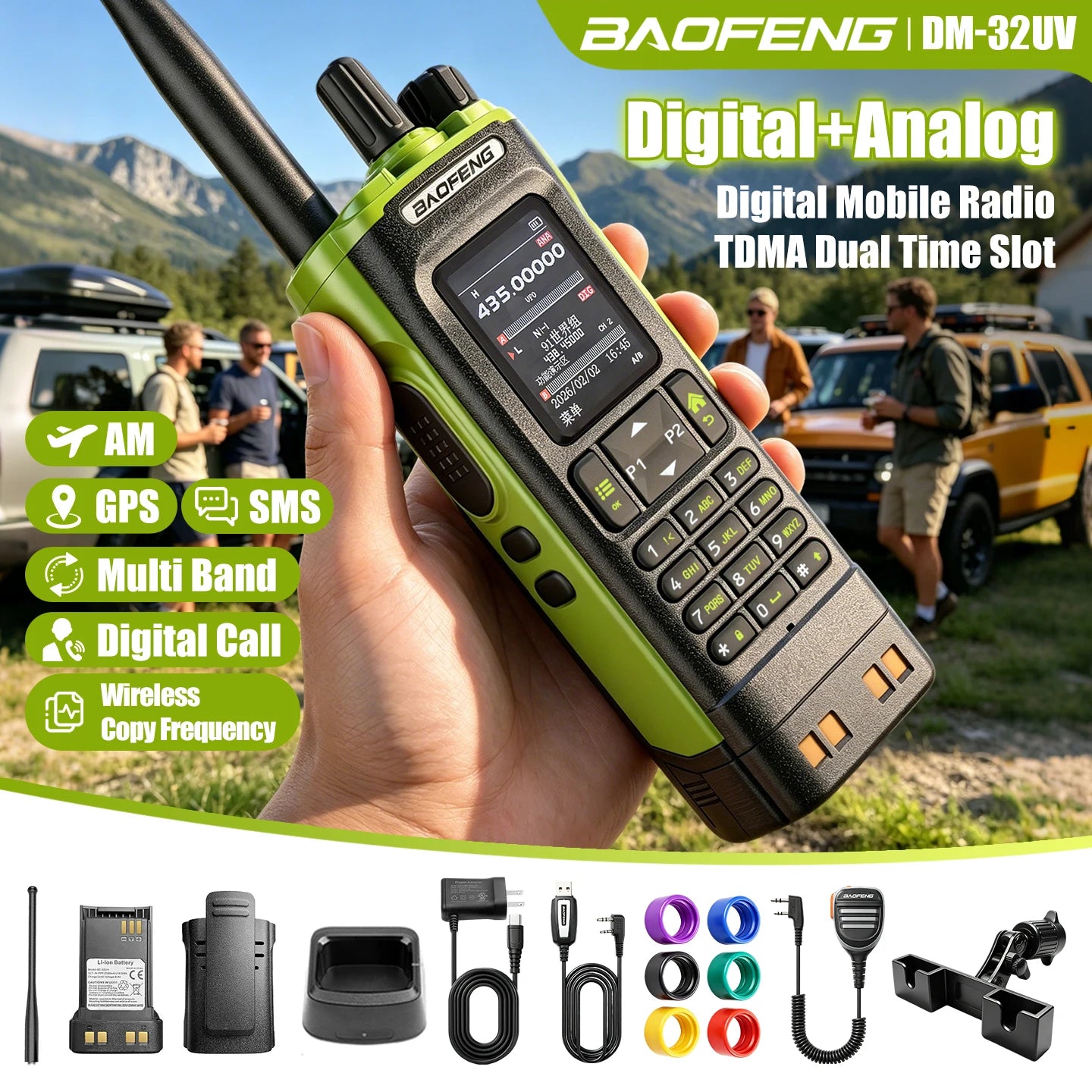 Aofeng's New DM-32UV Digital Walkie-Talkie, High-Power Car-Mounted Self-Driving Civilian Radio, Baofeng Handheld Device