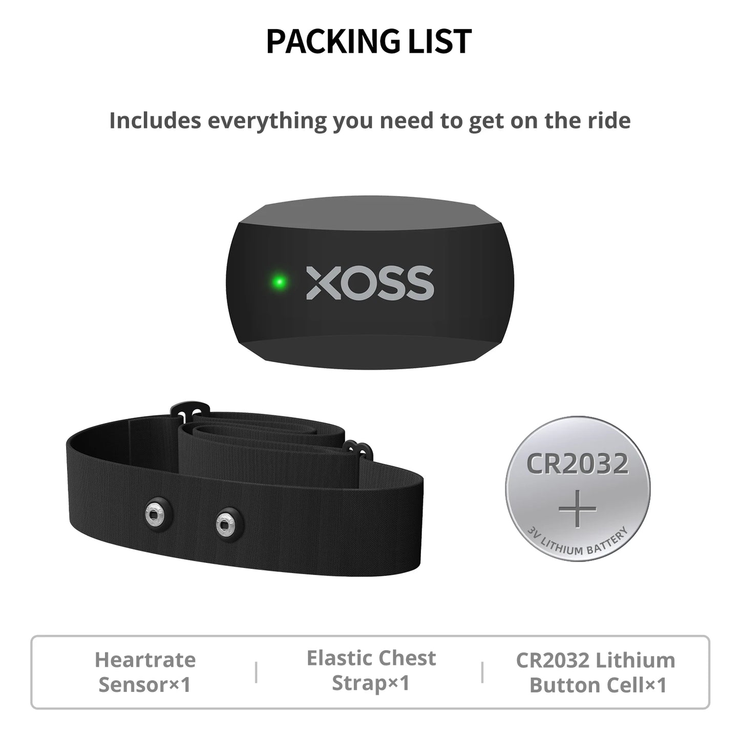 XOSS X2 Chest Strap Heart Sensor HRM Monitor Bluetooth ANT+ Wireless Smart Bicycle Sensor Health Fitness for  Cycling, Running