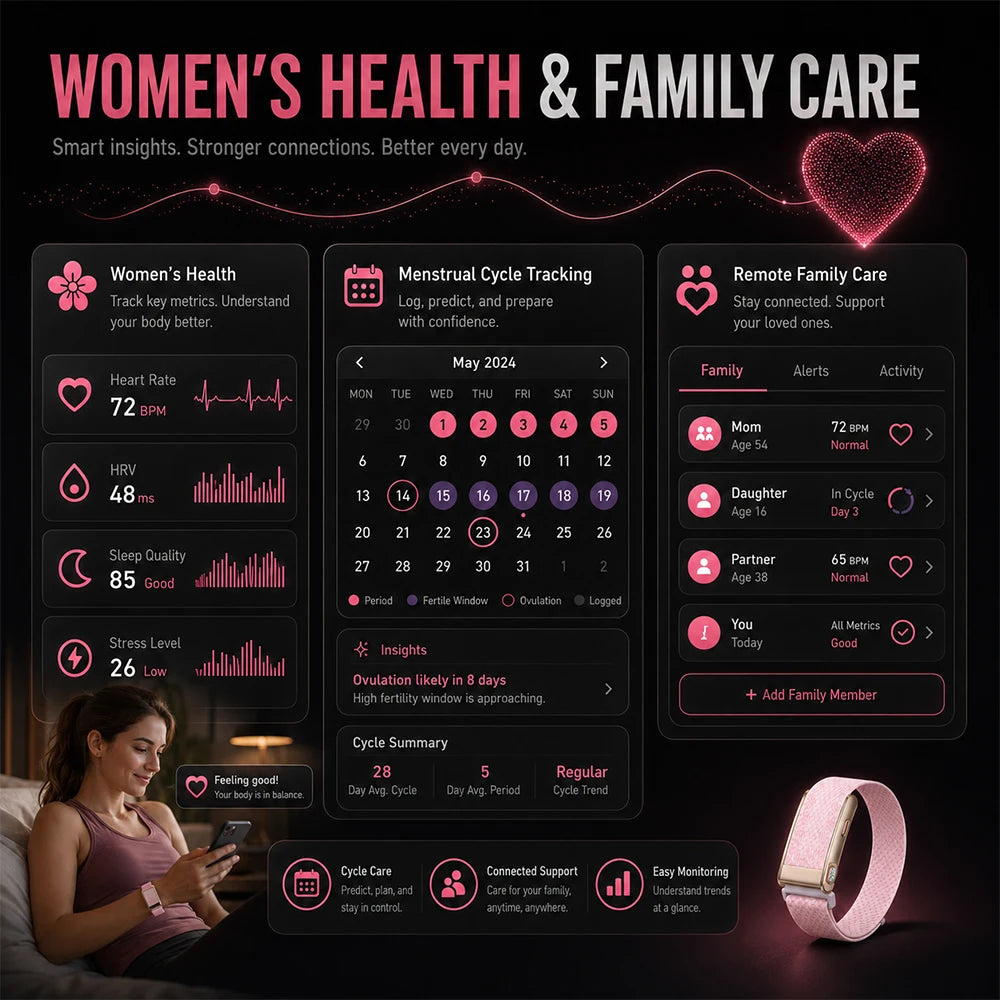 Smart Health Band ECG Heart Rate Blood Oxygen Sleep Tracking Blood Pressure Stress Monitor Body Composition Women Health Watch