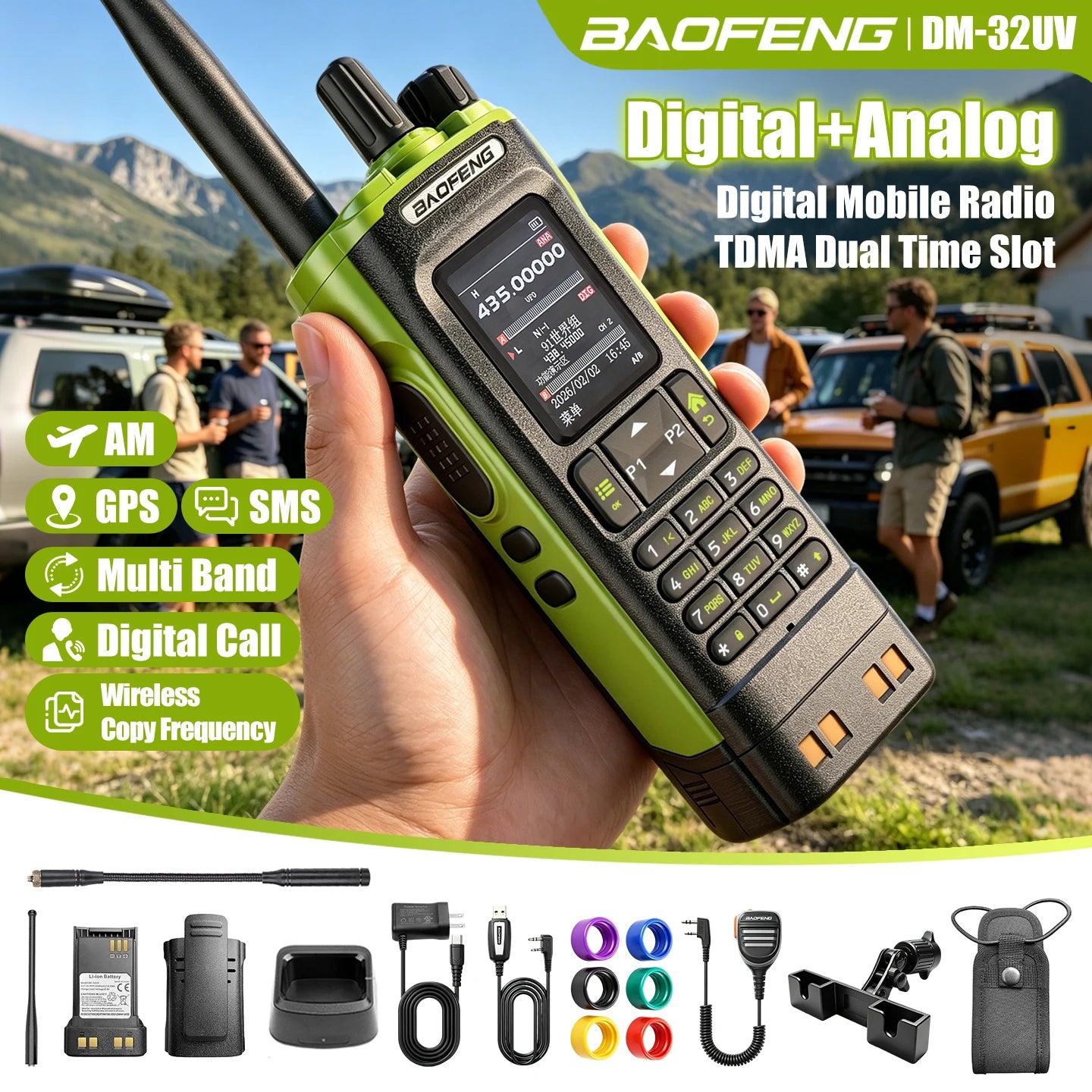 Aofeng's New DM-32UV Digital Walkie-Talkie, High-Power Car-Mounted Self-Driving Civilian Radio, Baofeng Handheld Device